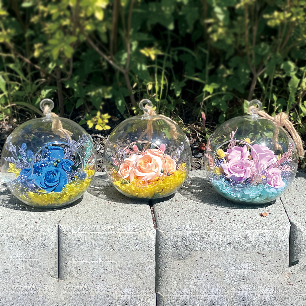 Hebny Flower Handmade Fragrant Flower Glass Bowl 12&amp;15Pi (Color Random) Cosher Flower
